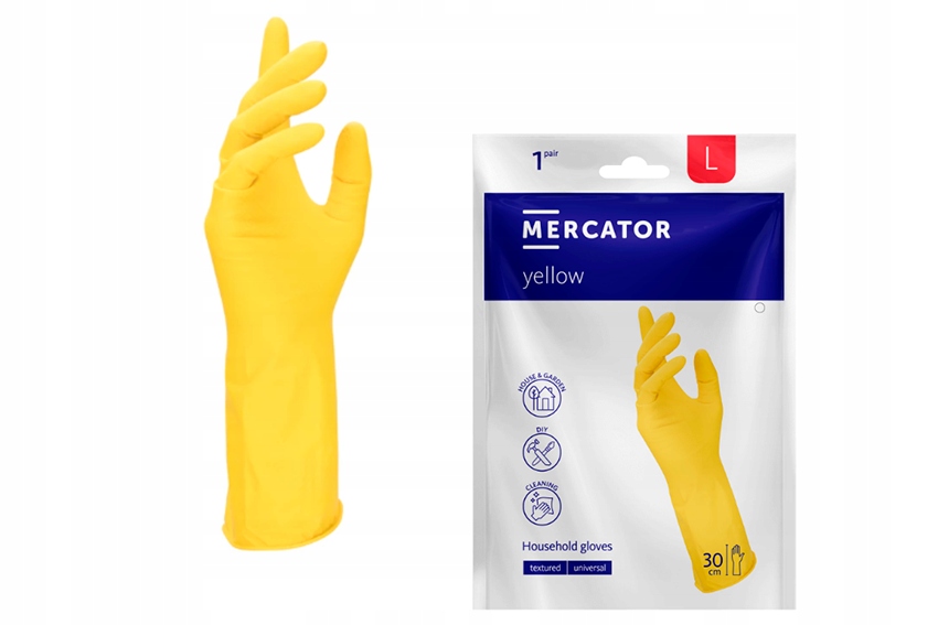 

Rękawice lateksowe Mercator gospodarcze domowe L