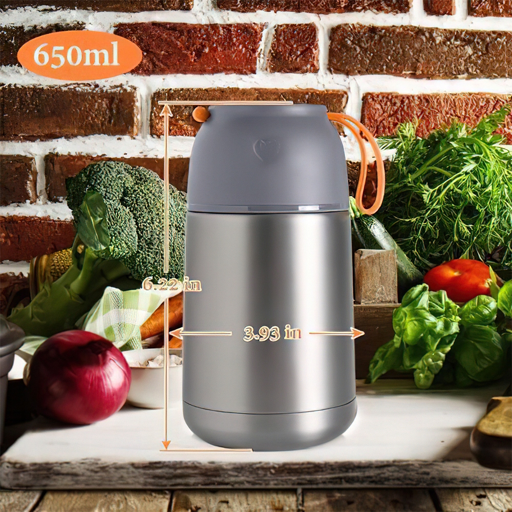 TERMOS OBIADOWY 630 ml NA ZUPĘ ŻYWNOŚĆ LUNCH POJEMNIK TERMICZNY + ŁYŻECZKA Marka bez marki