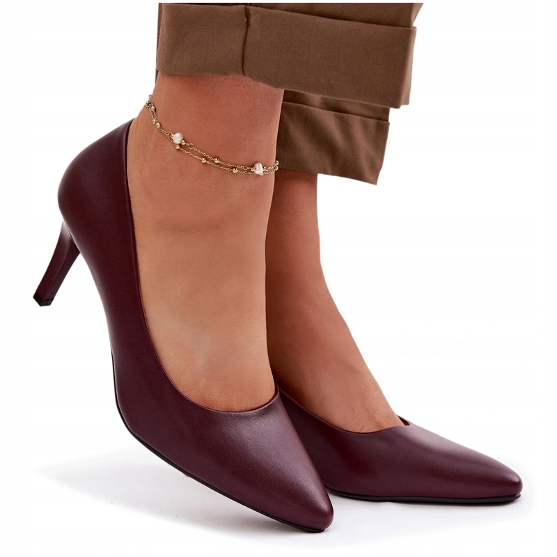 Szpilki Czółenka Z Eko Skóry Sergio Leone 1336 Bordowe 36