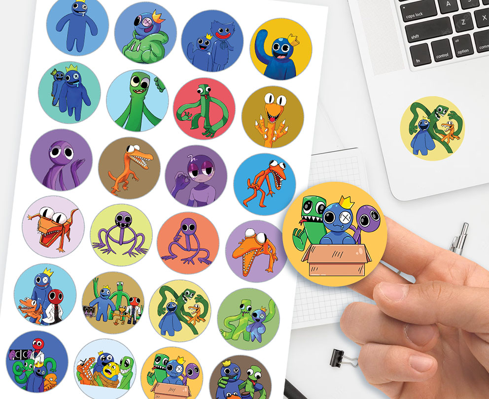 NAJLEPSZE NAKLEJKI RAINBOW FRIENDS SUPER JAKOŚĆ Stan opakowania oryginalne