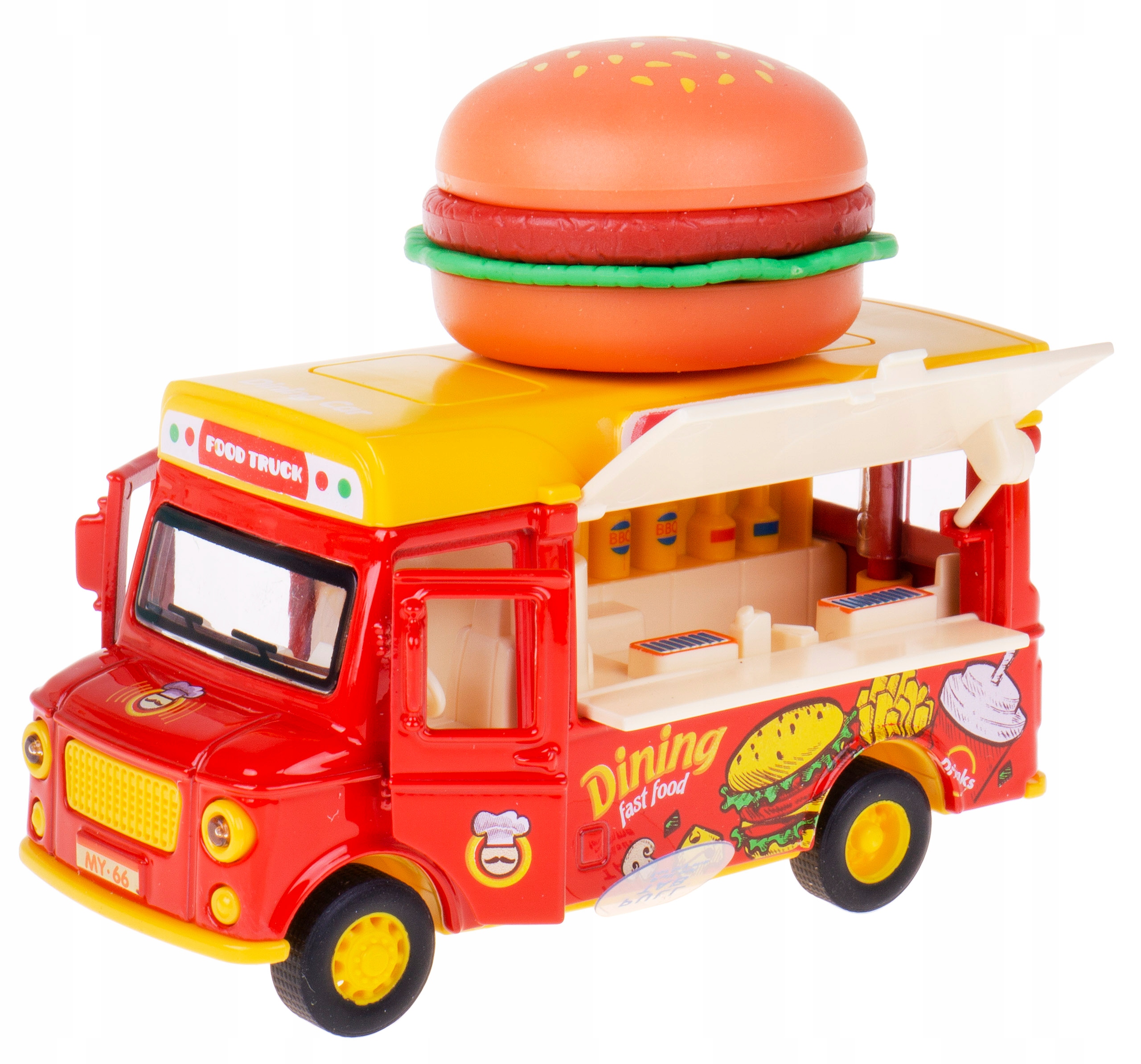 

Food Truck 1:36 Model Metal Świat/dźwięk Hamburger
