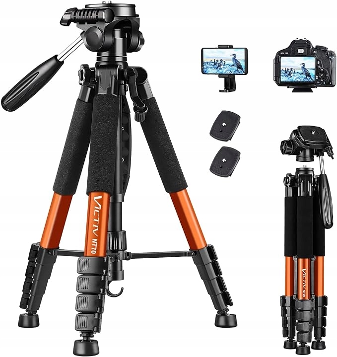 Tripod Victiv NT70 Stativ Pro Fotoaparát S 3-SMĚRNOU Otočnou Hlavou