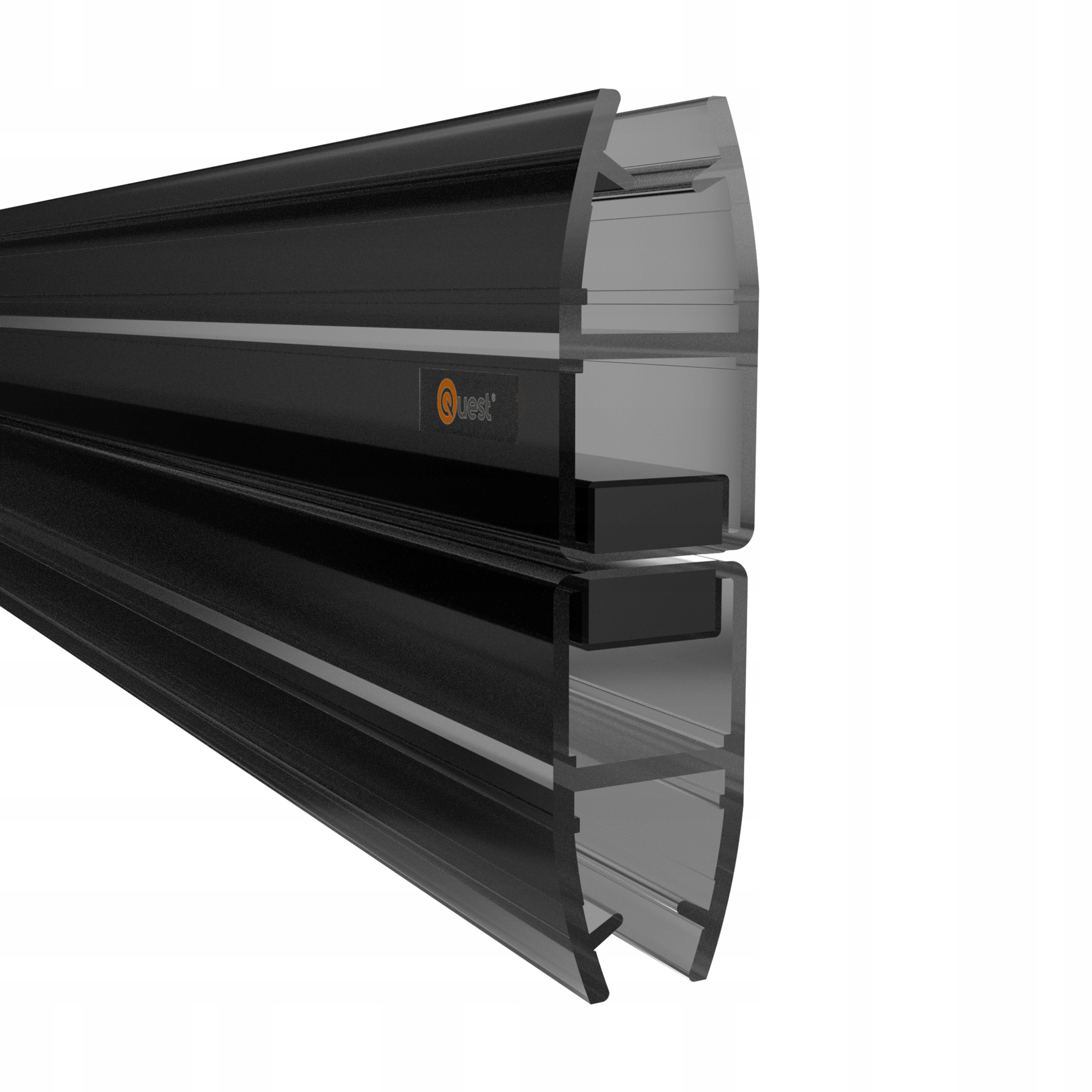 Magnetické těsnění do sprchy jednoduché 200 cm, černé, 2 kusy, s domečkem