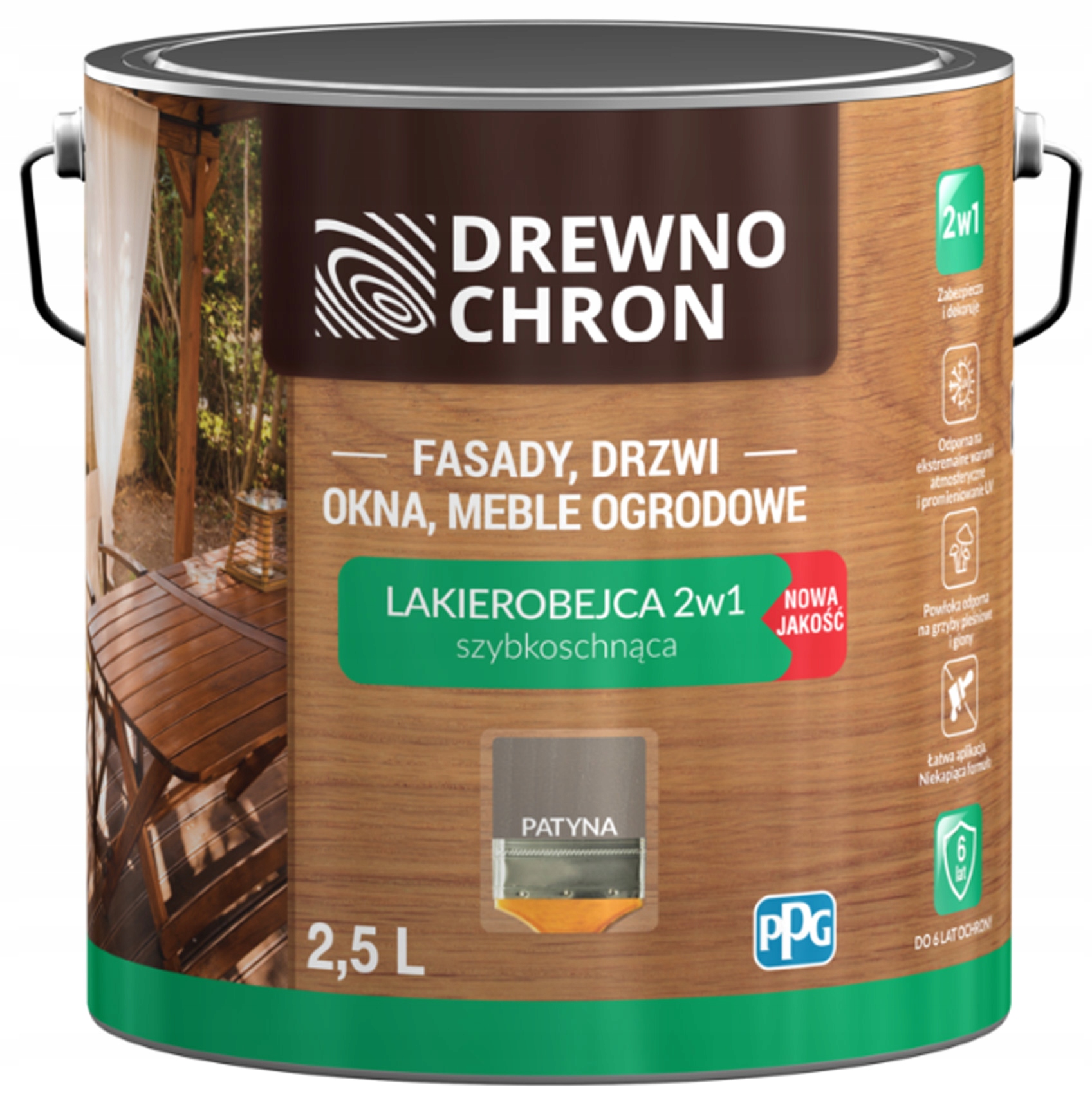 Drewnochron lakierobejca 2w1 Patyna 2,5L