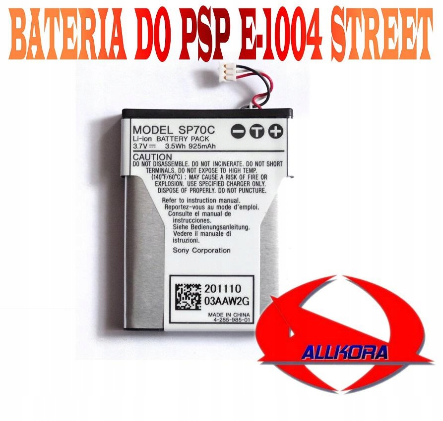 Bateria Sony PSP E-1004 STREET PlayStation Portable E1004 EAN (GTIN) 5903981909100