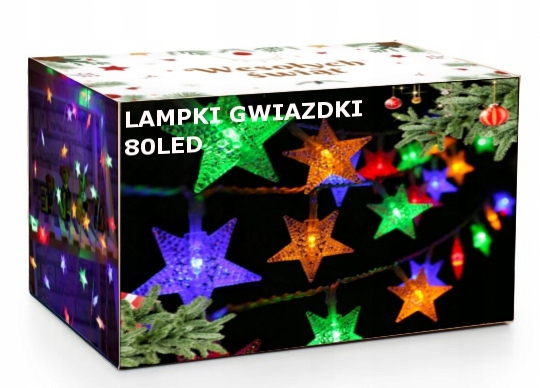 

Lampki Choinkowe Gwiazdki Led Multikolor 230V