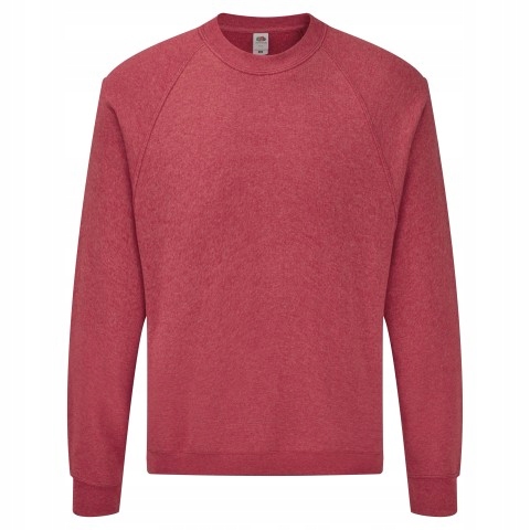 Pánská mikina Raglan Sweat Fruit of the Loom Vintage Heather Red S