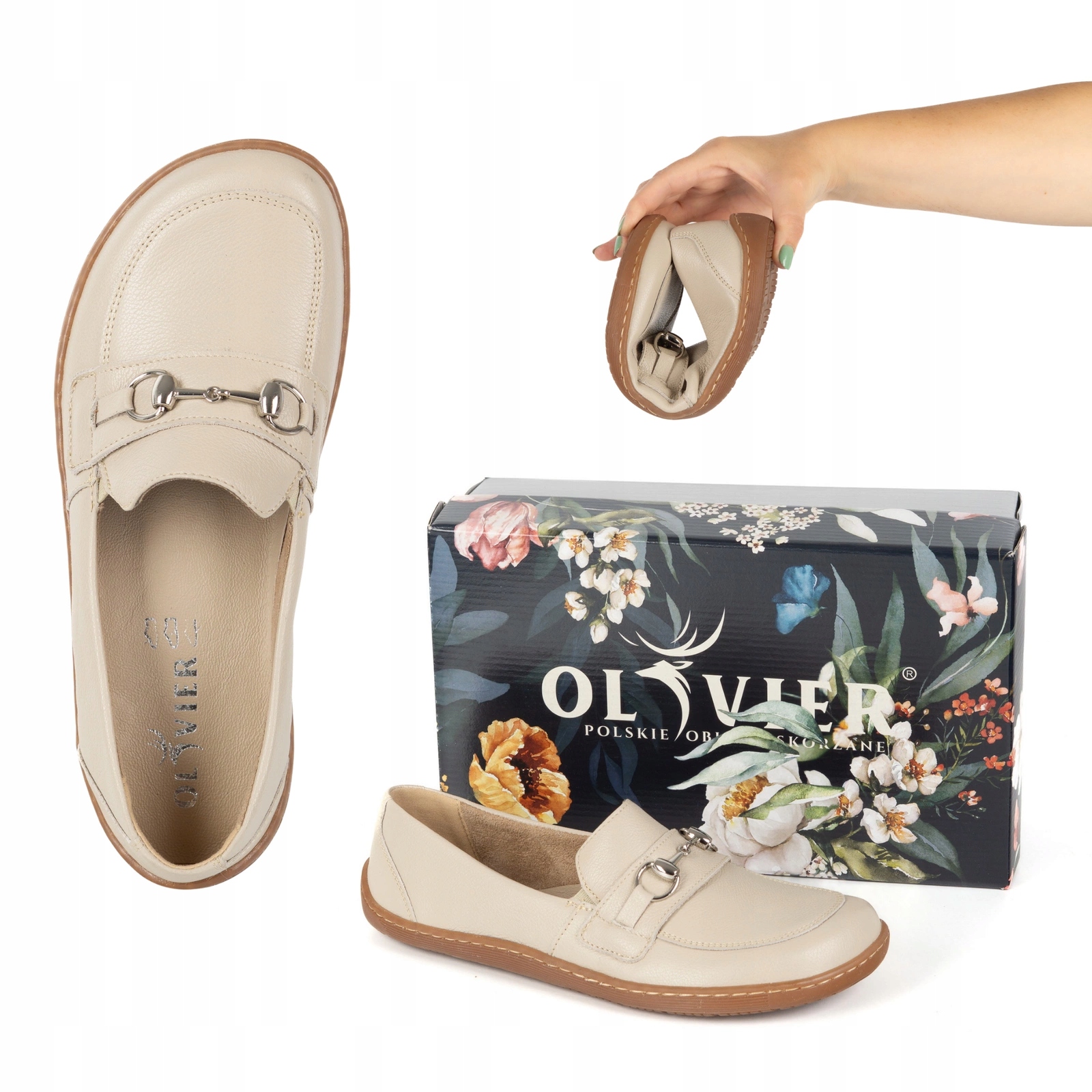 Barefoot dámské kožené mokasíny béžové 1288AR elastické, zdravé boty 38