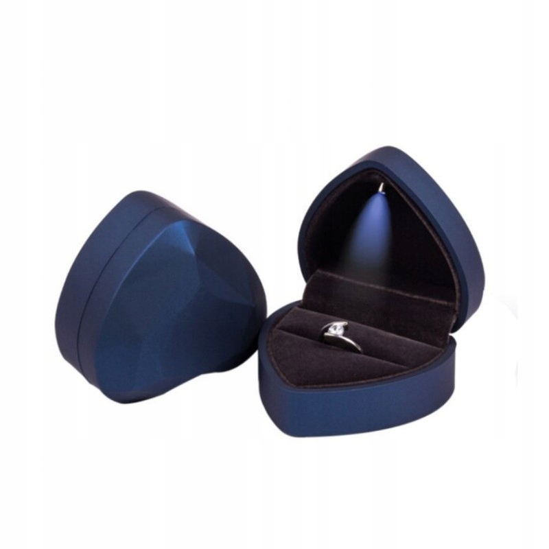 Pudełko pierścionek zaręczynowy LED ślub prezent