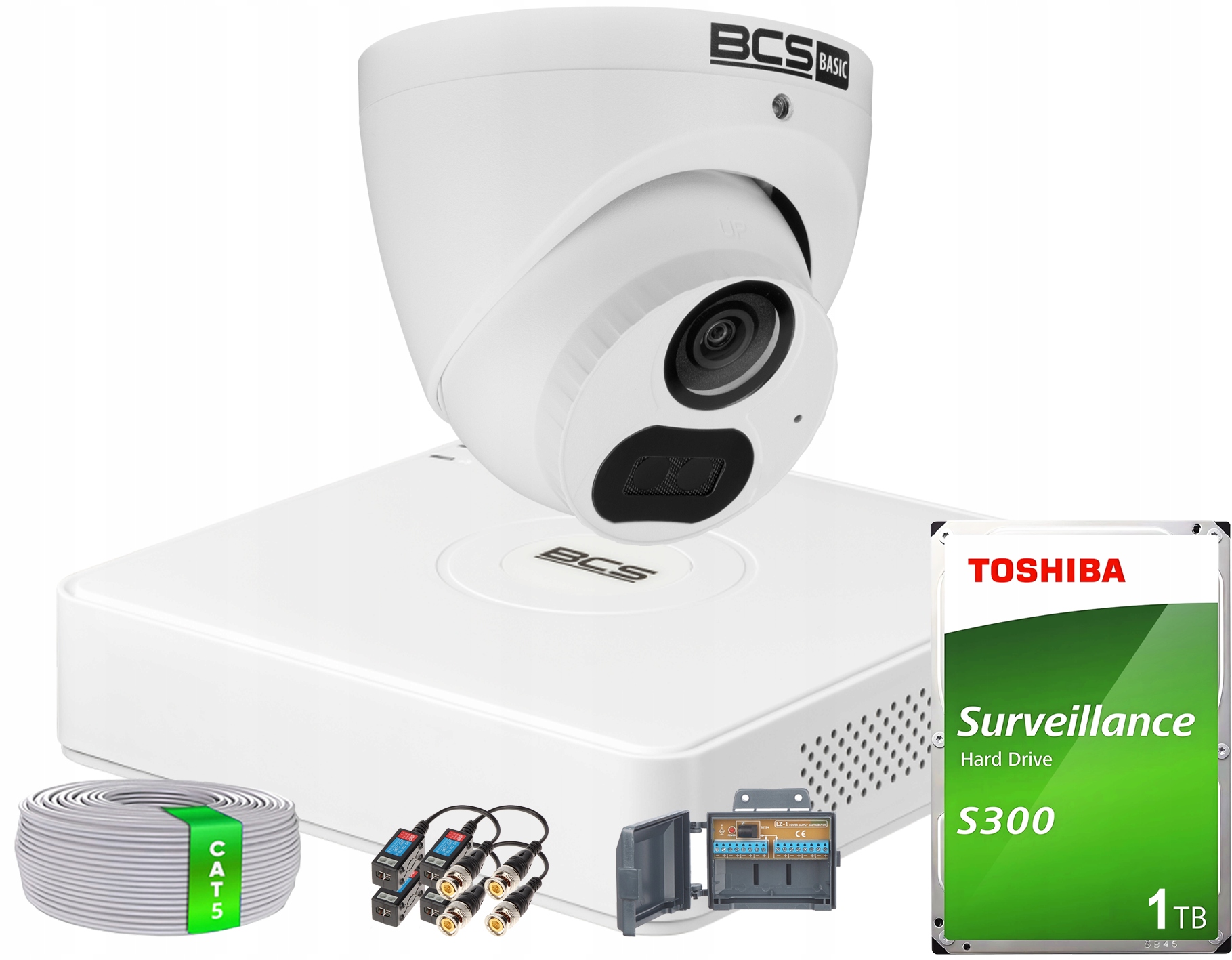 Monitorovací sada s analogovou kamerou 1x BCS-B-EA15FSR4(2.0) 5MPx Disk 1TB