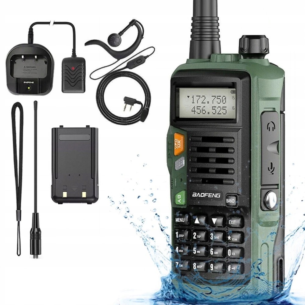 Radiotelefon Baofeng UV-S9 Plus 128 Kanałów Uhf Vhf Wodoodporny Latarka