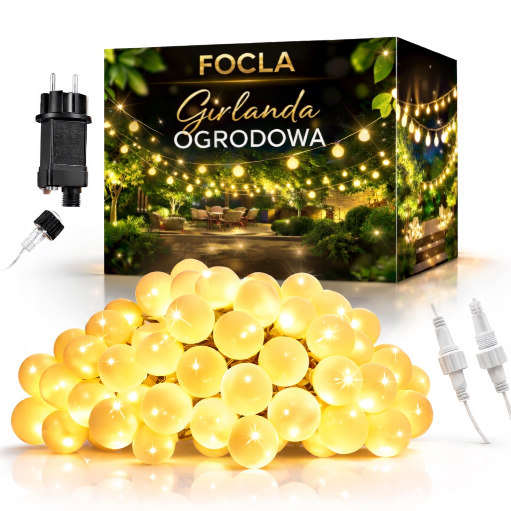 Girlanda Zahradní Venkovní Lampy 100 Led Bílé Teplé 25 m IP44 230 V