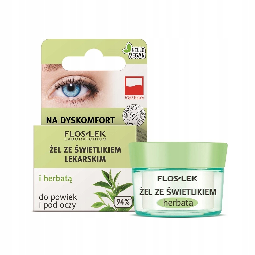 

Żel ze świetlikiem lekarskim i herbatą do powiek