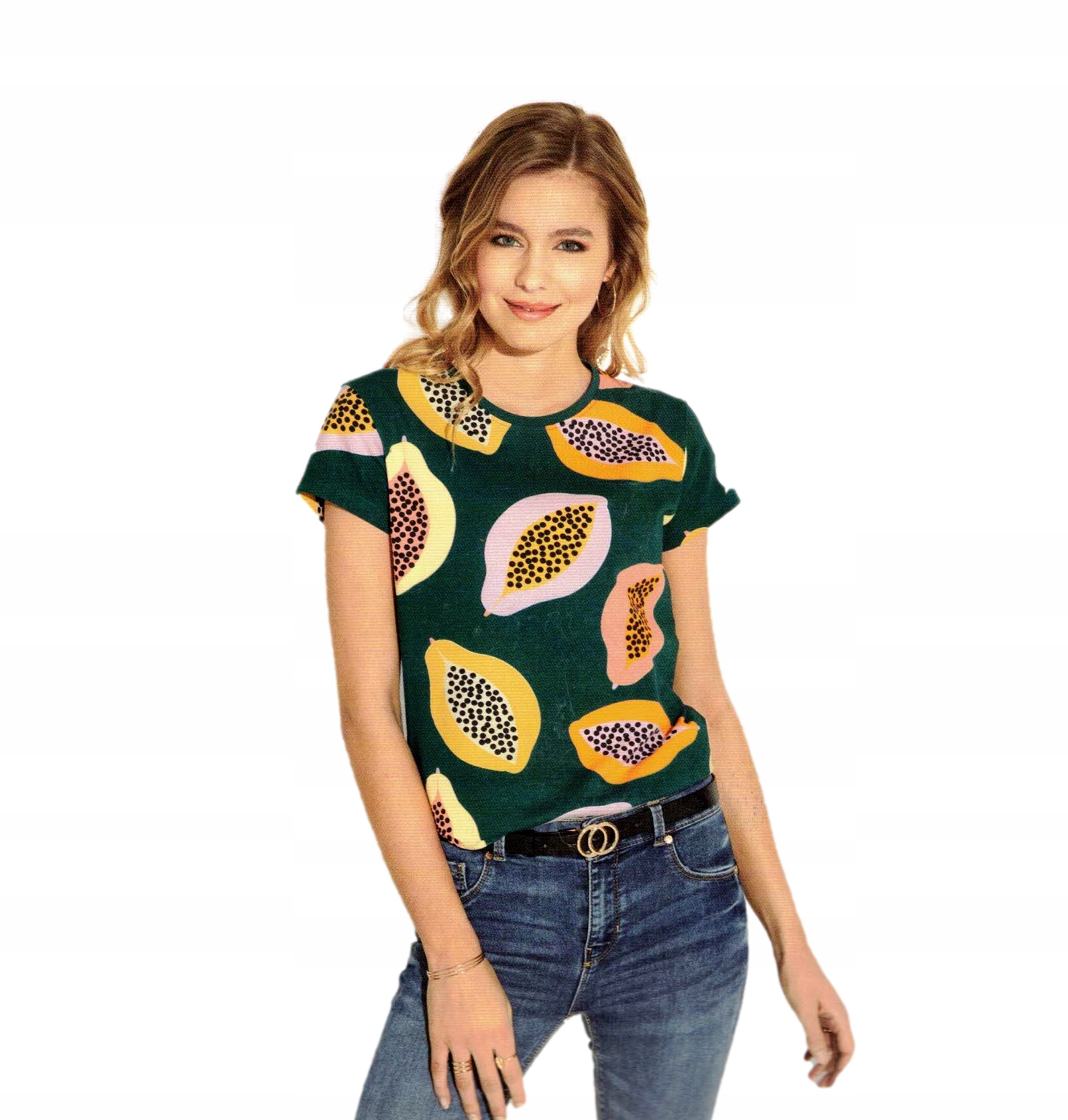 

Bluzka Damska Tshirt koszulka Bawełna Owoc *XL