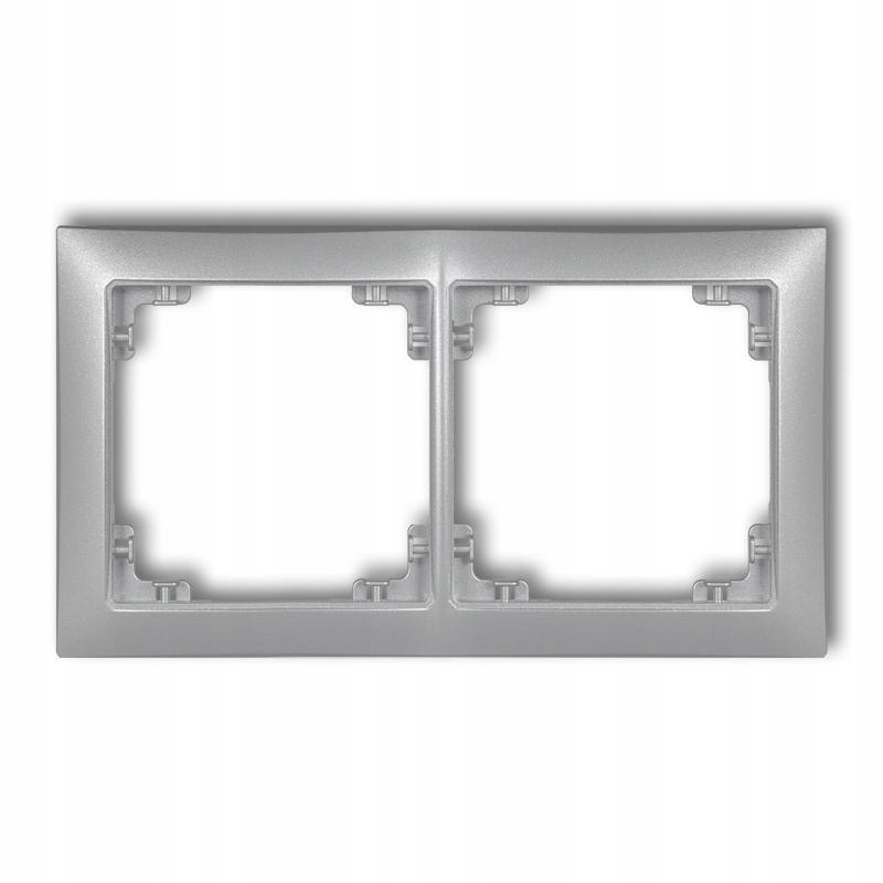 Karlik Deco Soft srebny metalk - ramka 2-krotna - 7DRSO-2