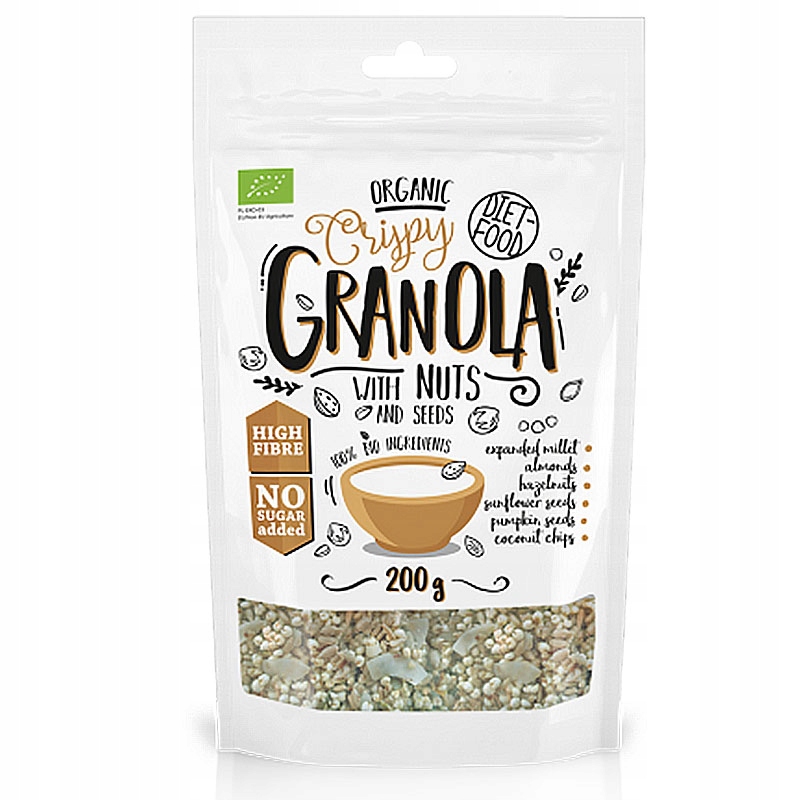 Levně 3X Diet-food Granola ořechová (200 g) Bio