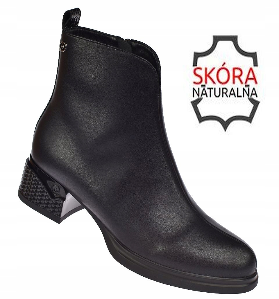 Dámské kotníkové boty kožené černé JK/B-3-201 – elegantní a pohodlné vel 37