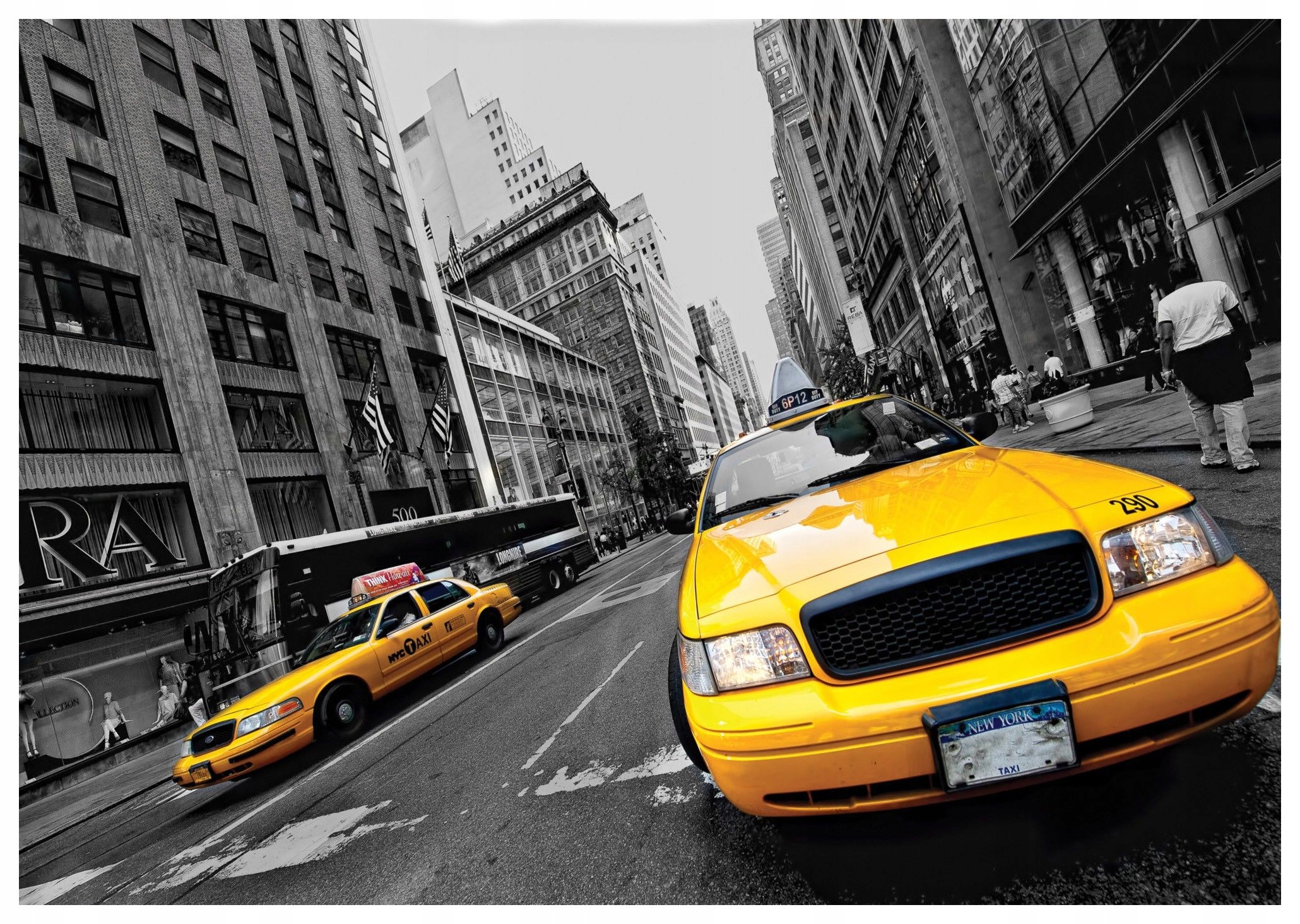 Fototapeta New York Žluté vinylové taxíky 254x184 lepidlo