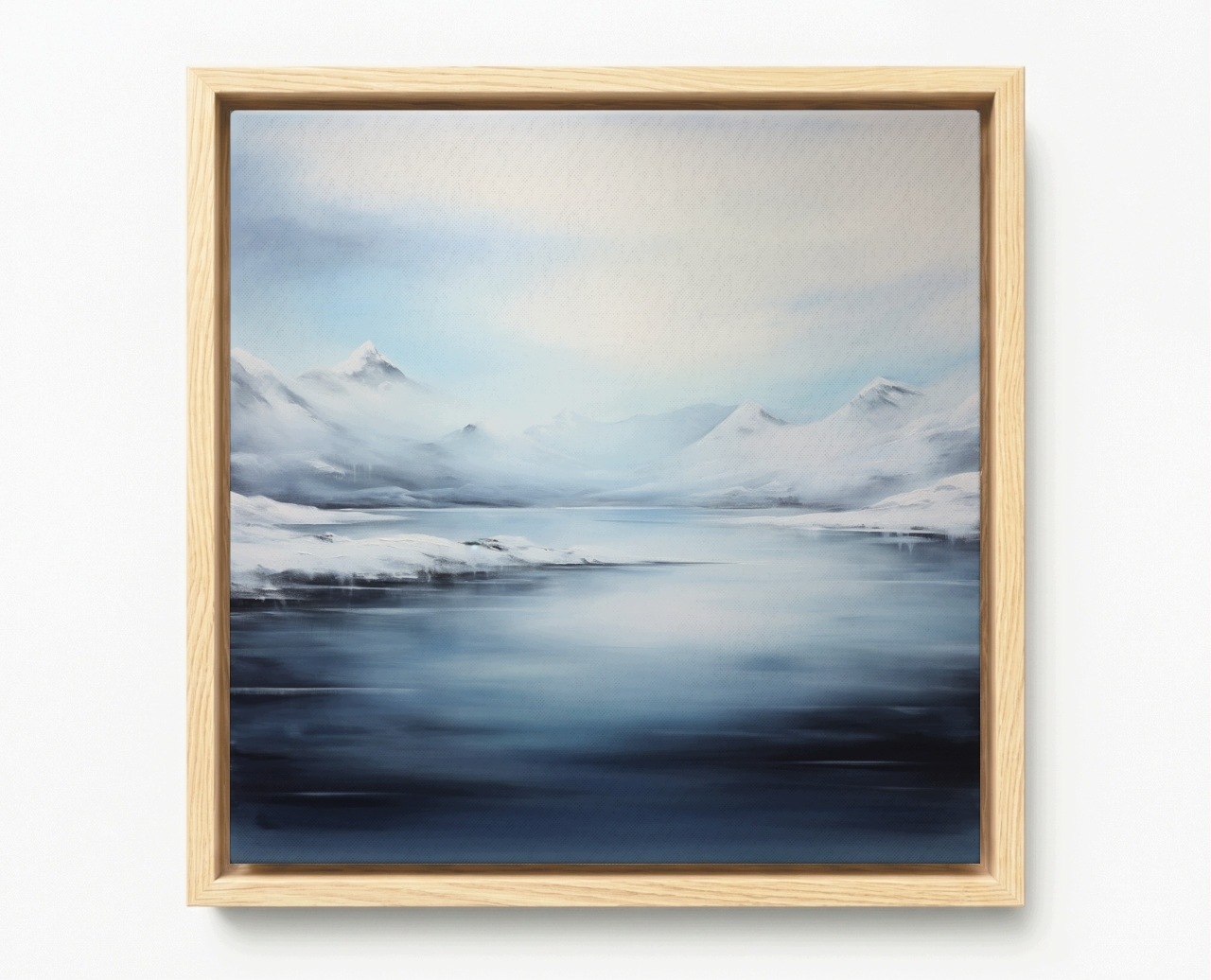 Obraz Rám Americký Box Krajina Hory Voda Jezero Fiord Zima Sníh 50x50