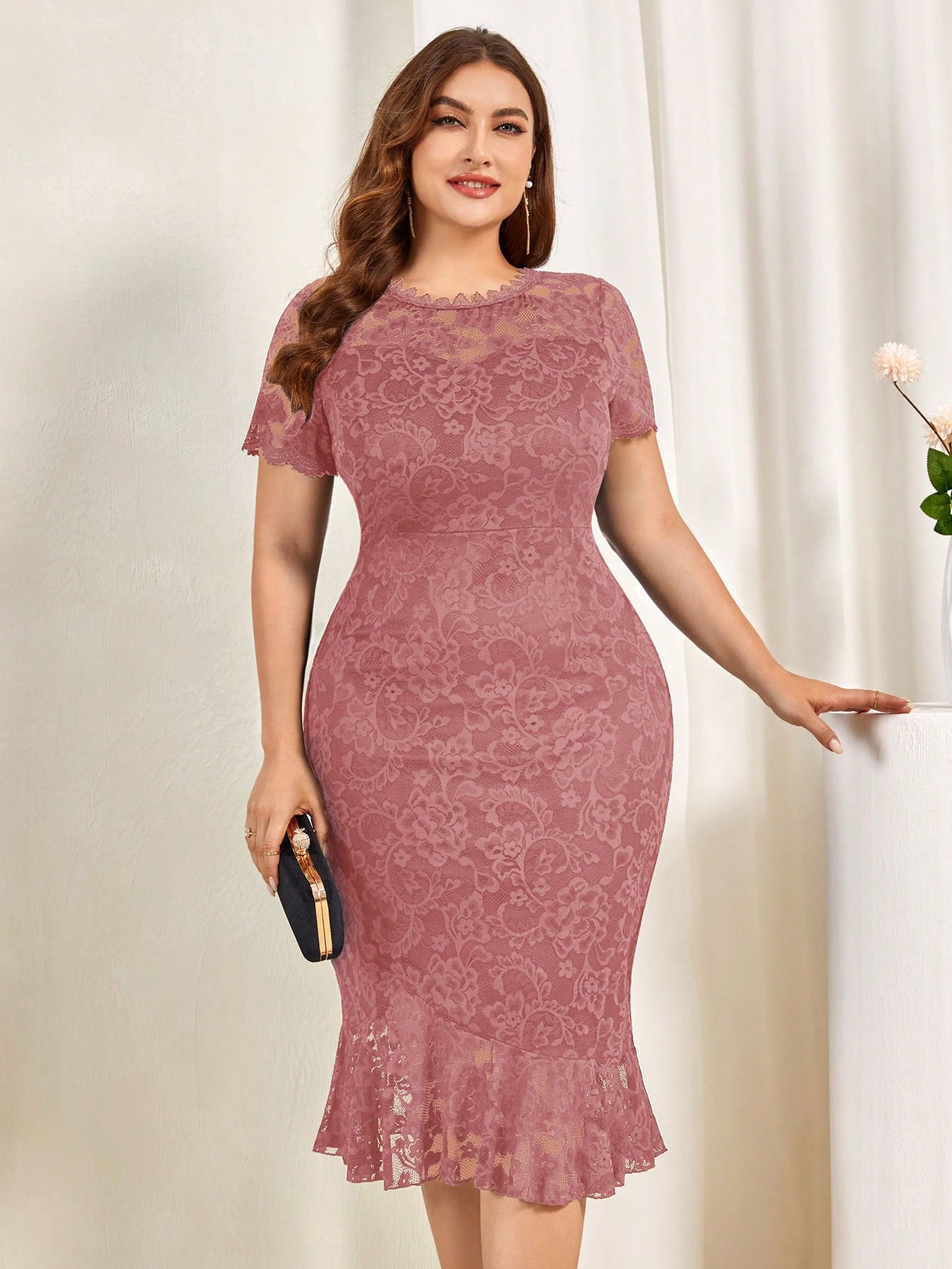 ELEGANCKA SUKIENKA DAMSKA KORONKOWA WIECZOROWA MIDI WYGODNA WIOSENNA Marka bez marki