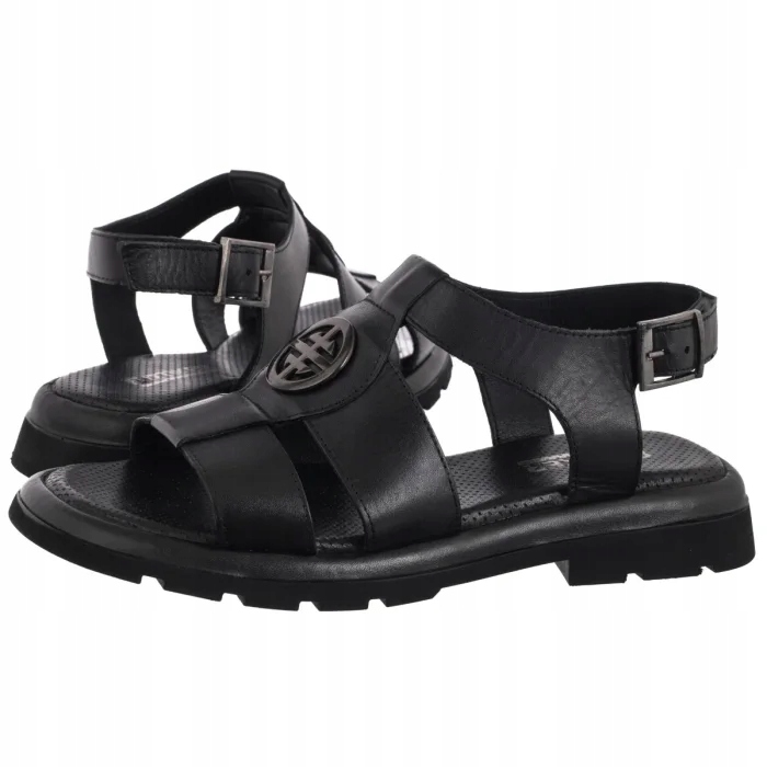 Dámské kožené sandály Artiker černé 56C0690 černé