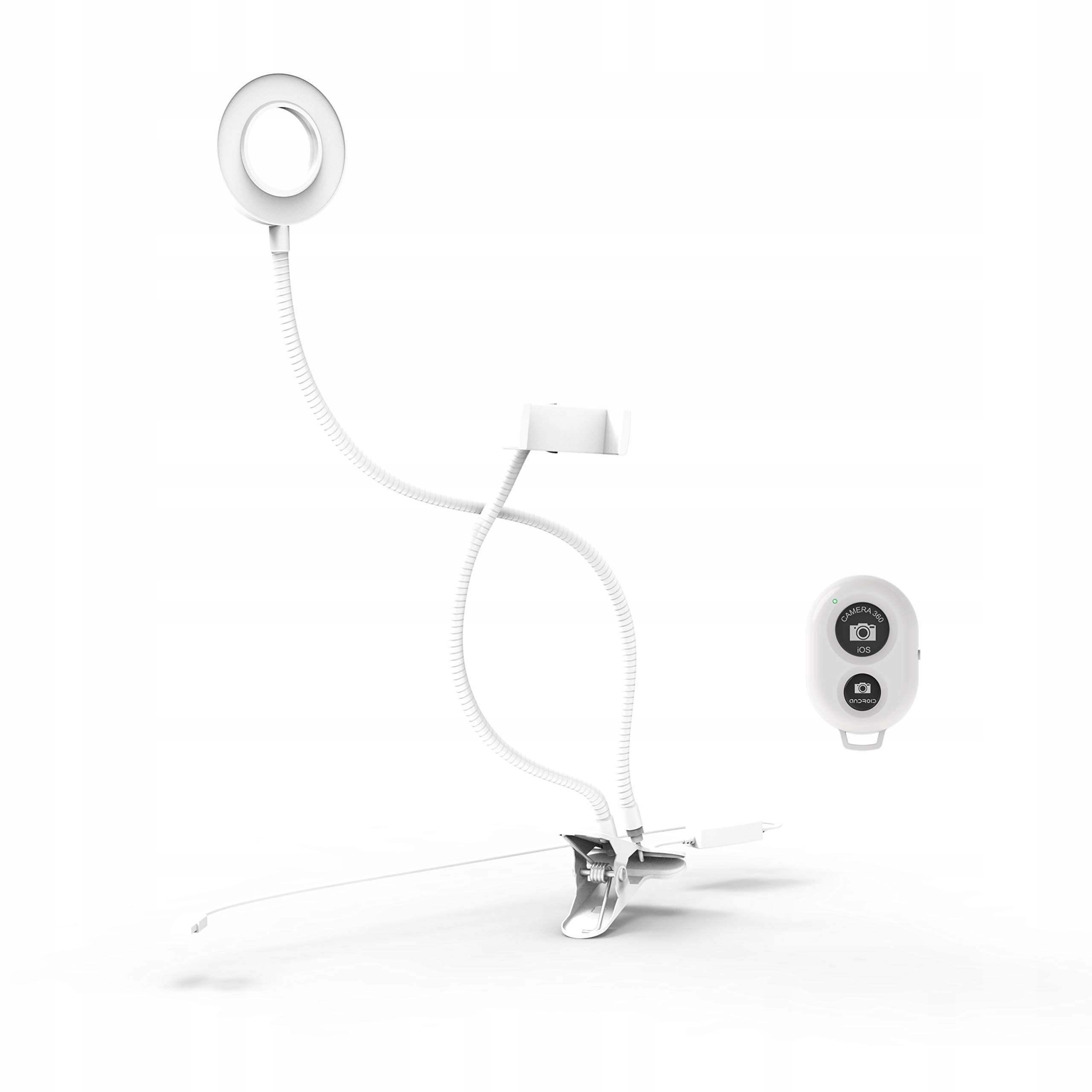 DIGIPOWER Lampa Selfie Z Klipsem 3 Tryby 10 Poziomów Jasności Do Makijażu — miniatura 2