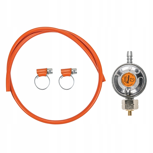 Reduktor gazu do butli 11 kg wąż 1m opaski