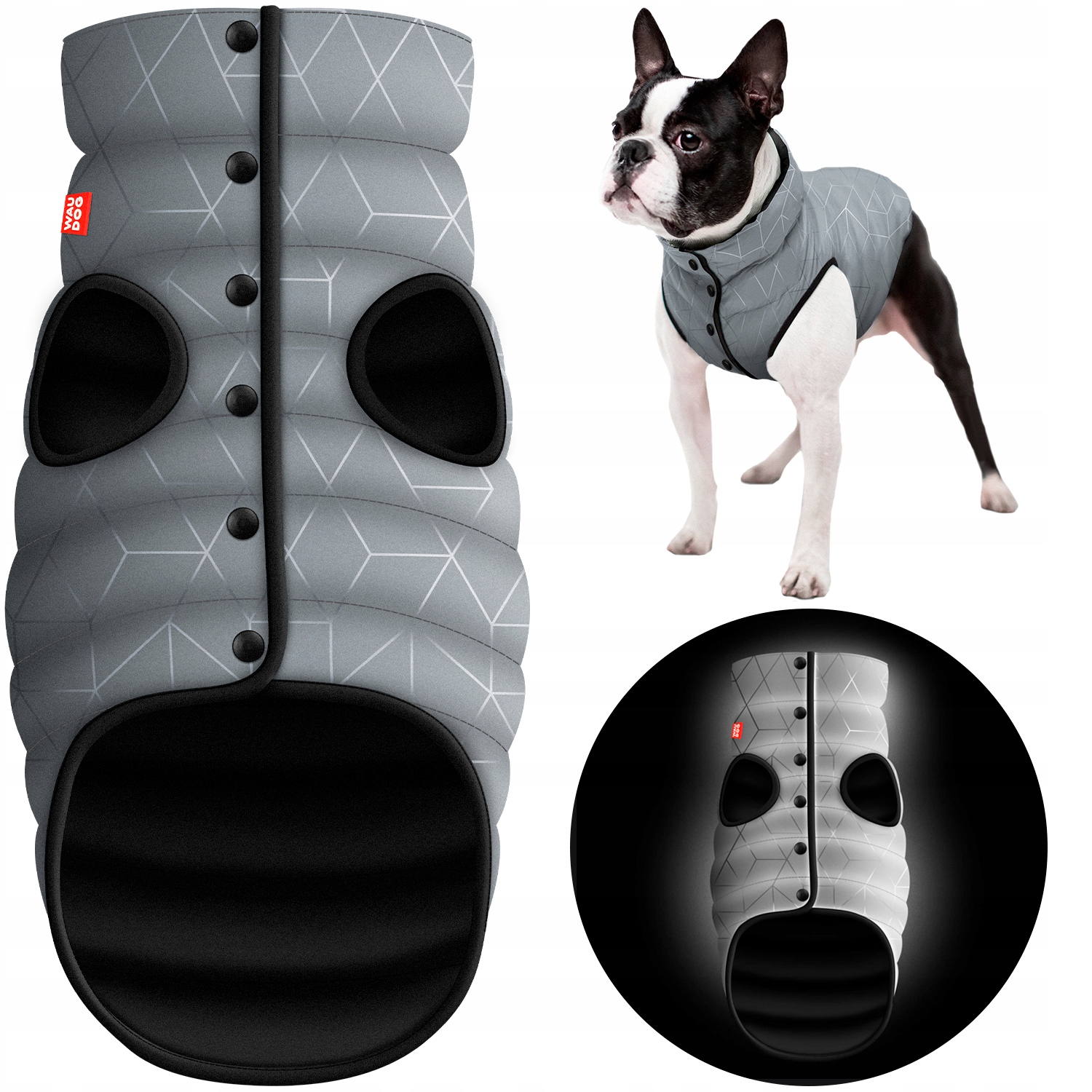 Levně Bunda pro psa, reflexní vesta, celoroční, teplá, velikost L/XL (L55)