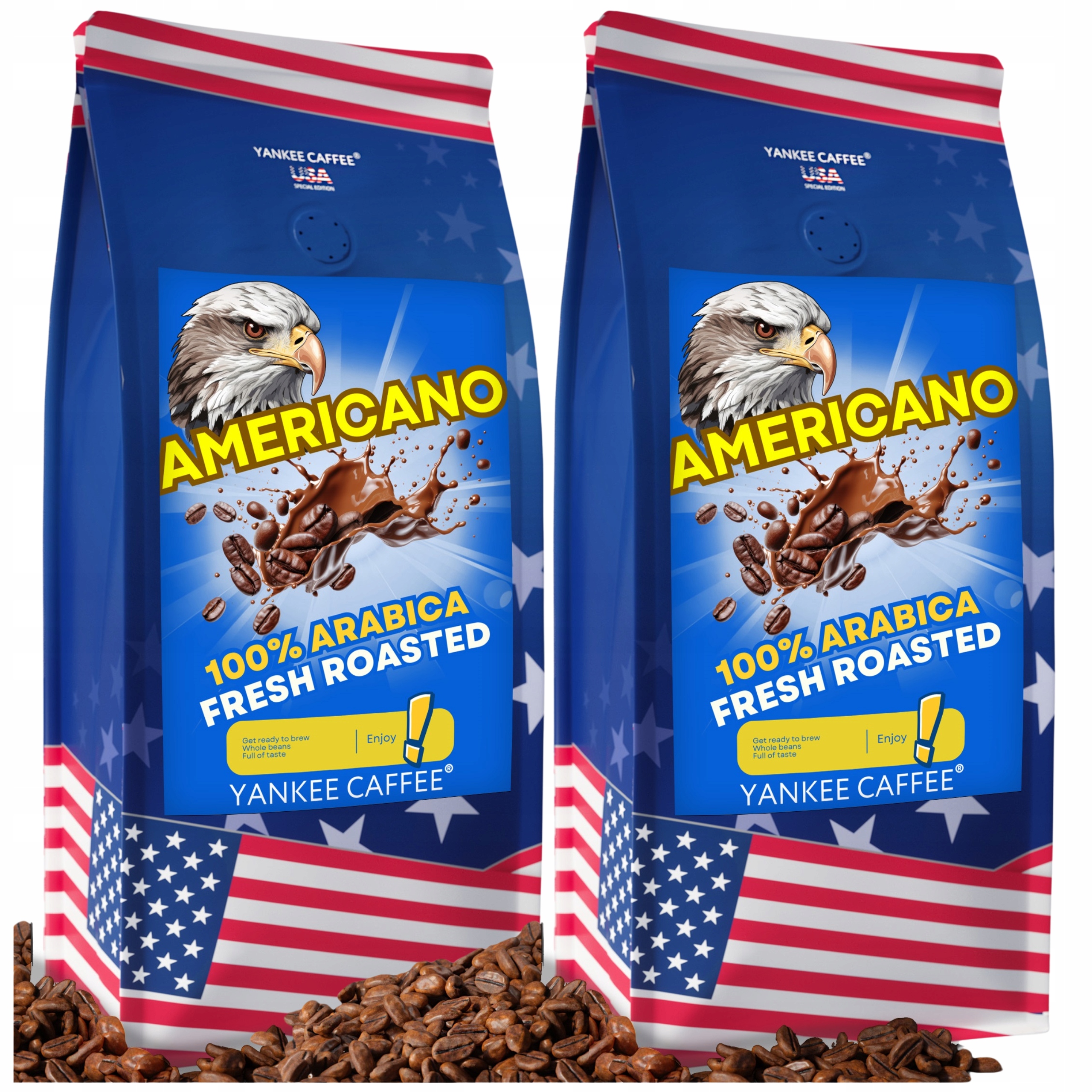 Levně Káva zrnková do kávovaru 2x1kg Čerstvě pražená 100% Arabica Americano