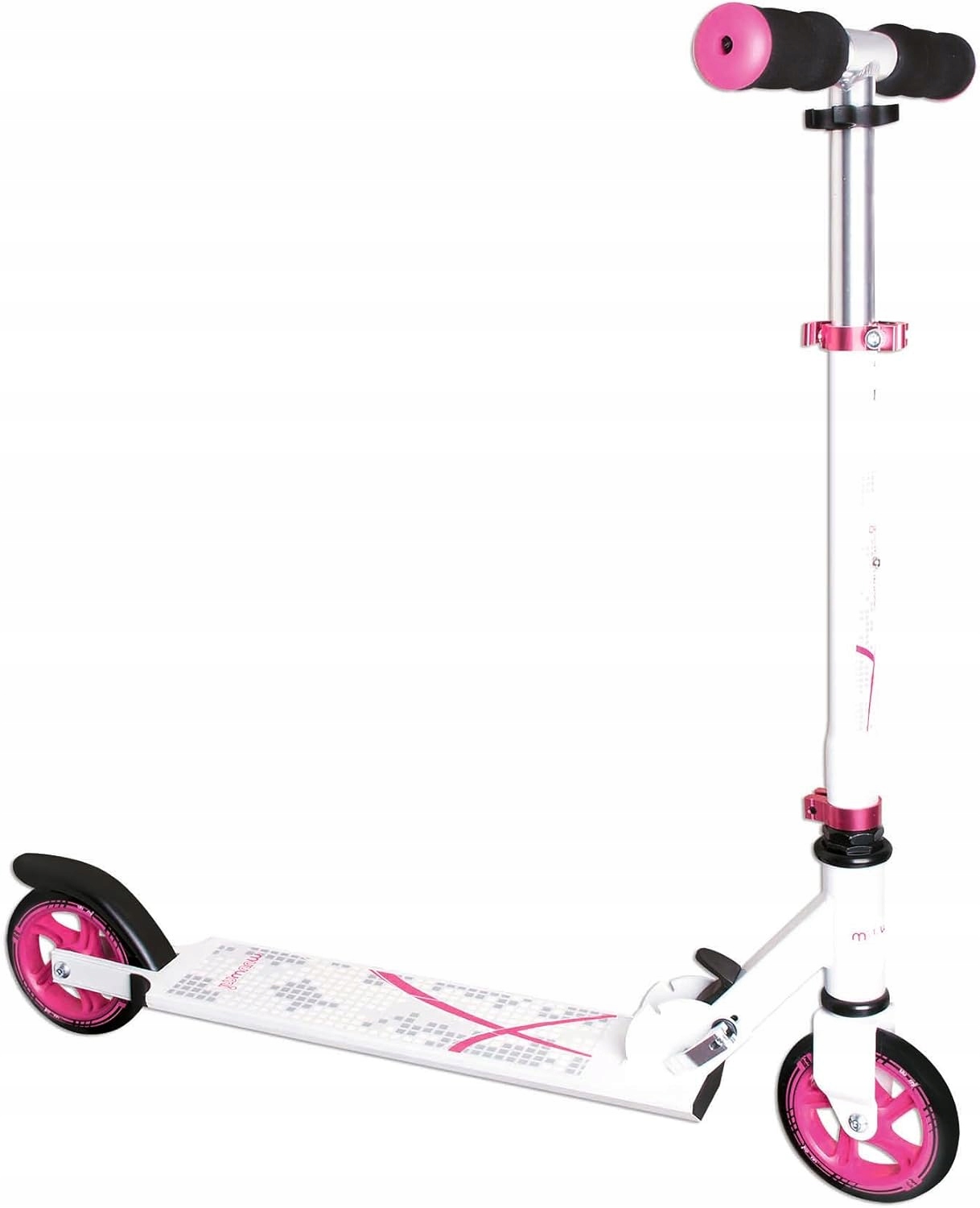 Hulajnoga Aluminiowa Muuwmi 125 MM Różowo Biała Składana Do 100 Kg