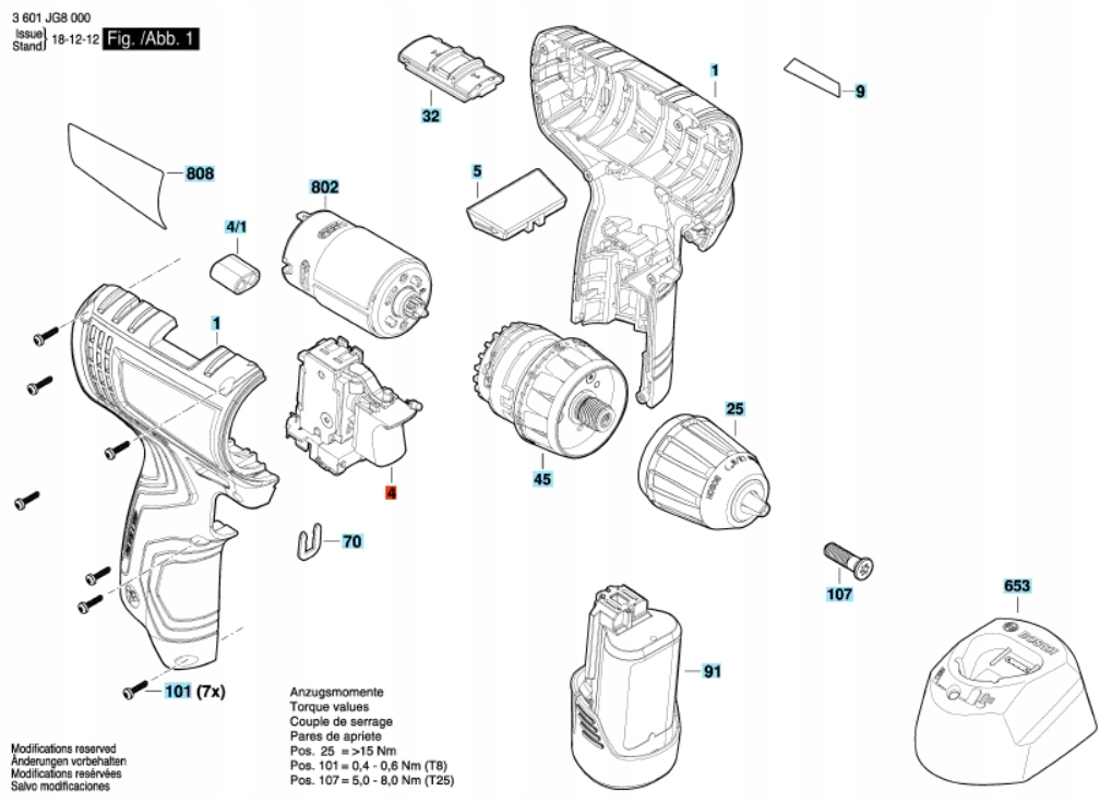 BOSCH wyłącznik włącznik wkrętarki GSR120-Li Rodzaj włącznik