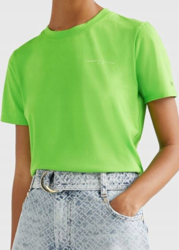 Tommy Hilfiger dámske tričko zelené neón 1985 Reg S Značka Tommy Hilfiger