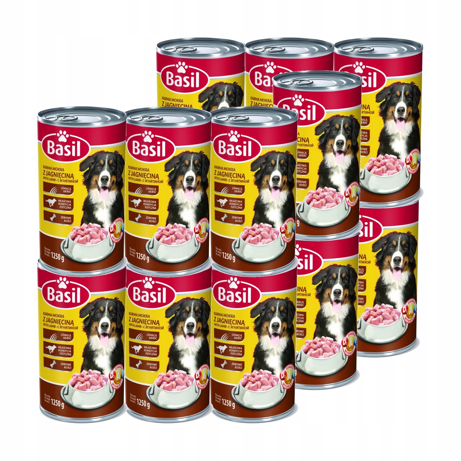 Levně 12 x Krmivo pro psy Basil s jehněčím masem, konzerva 1250 g