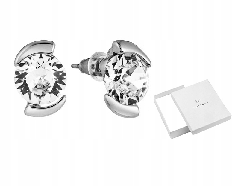 

Srebrne Kolczyki Z Kryształami Swarovski Przy Uchu