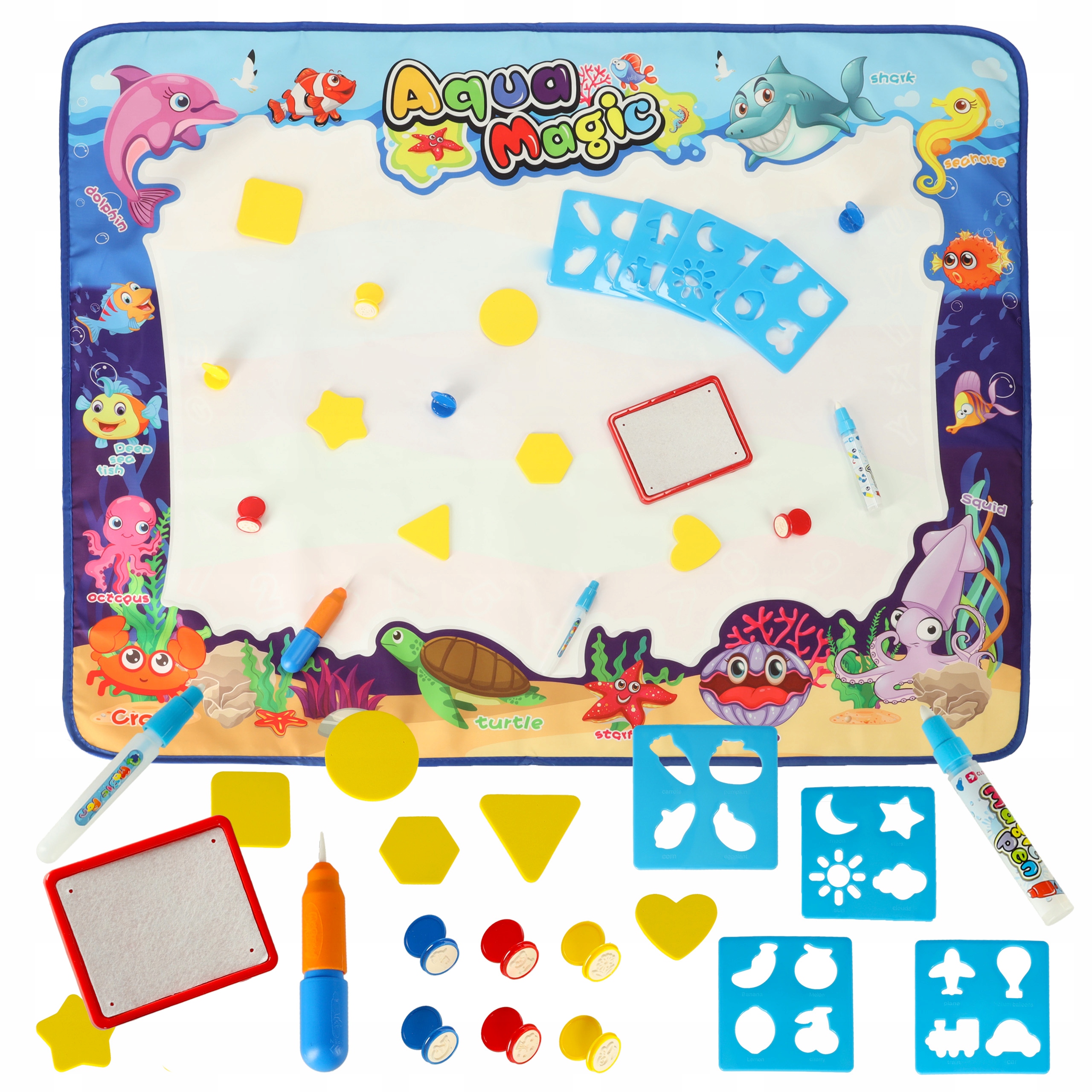 MATA WODNA DO MALOWANIA RYSOWANIA WODĄ SZABLONY PIECZĄTKI ZESTAW 100X80CM Kod producenta KX6167