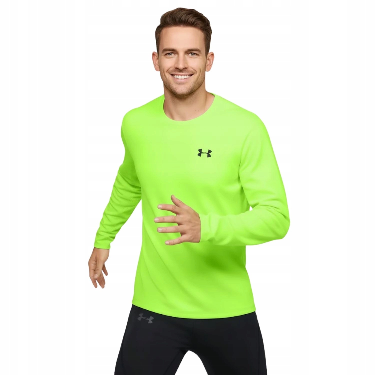 Pánská Sportovní mikina na běhání Under Armour s neonovým fleecovým vzorem vel. L