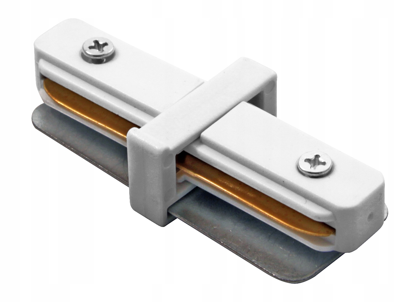 Łącznik do szyn PREMIUM prosty 1 fazowy biały