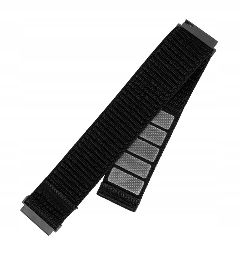 Stylowy nylonowy pasek sportowy 20 mm do smartwatcha z szybkozłączką czarny