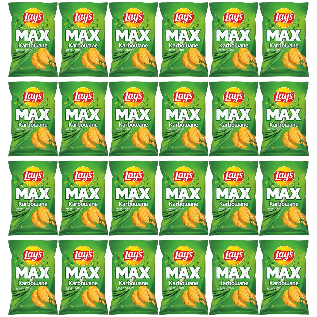 Lay's Max Chipsy Karbowane zielona cebulka 24x 120 g
