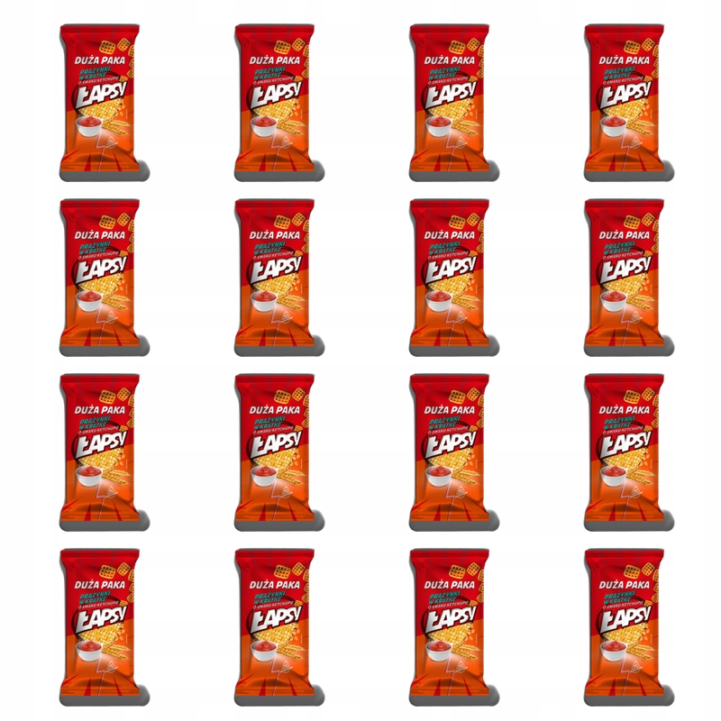 Łapsy Prażynki w kratkę o smaku ketchupu 110g X16