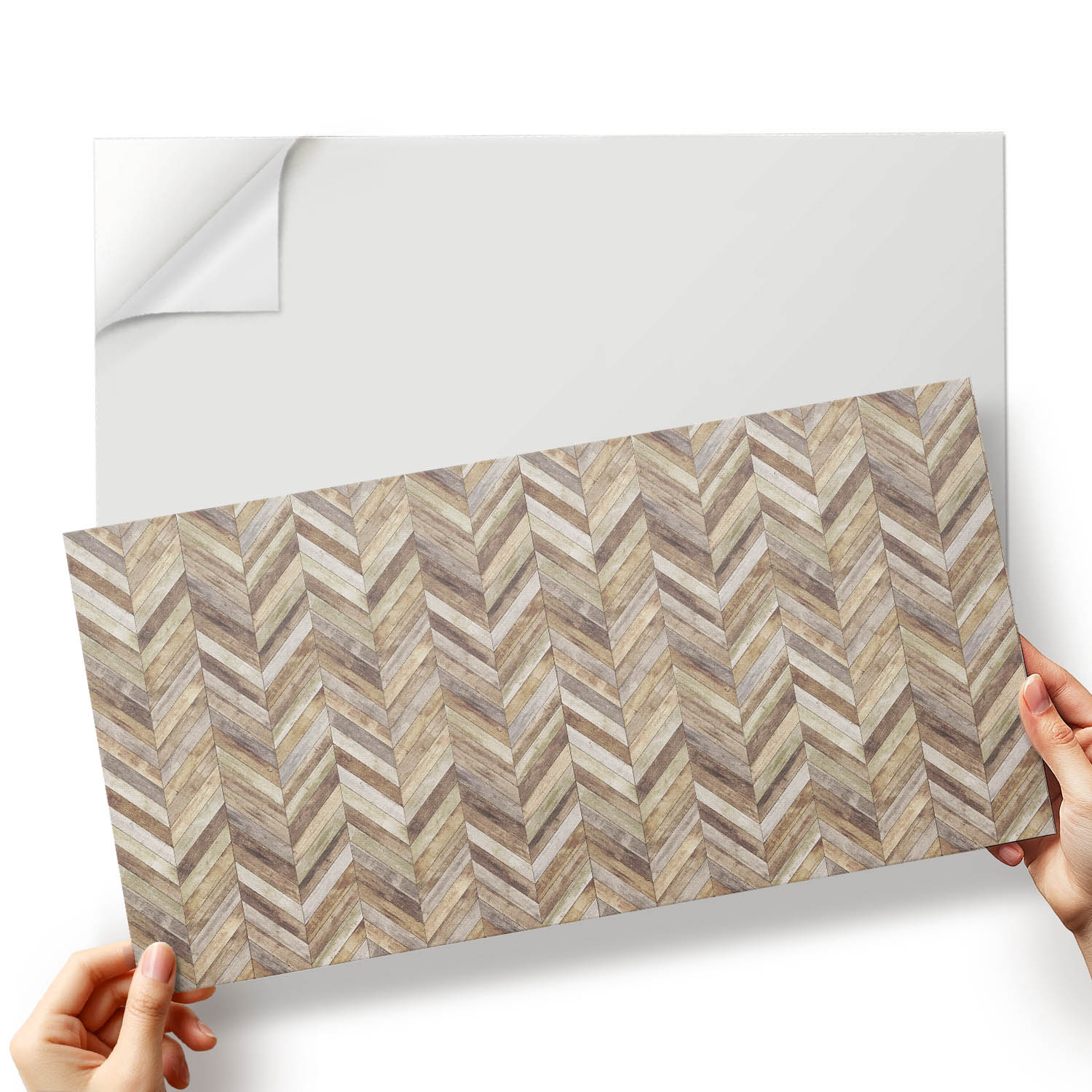 Vinylové dlaždice S Potiskem Desky s jedličkou na stylovém pozadí 10x40x20 cm