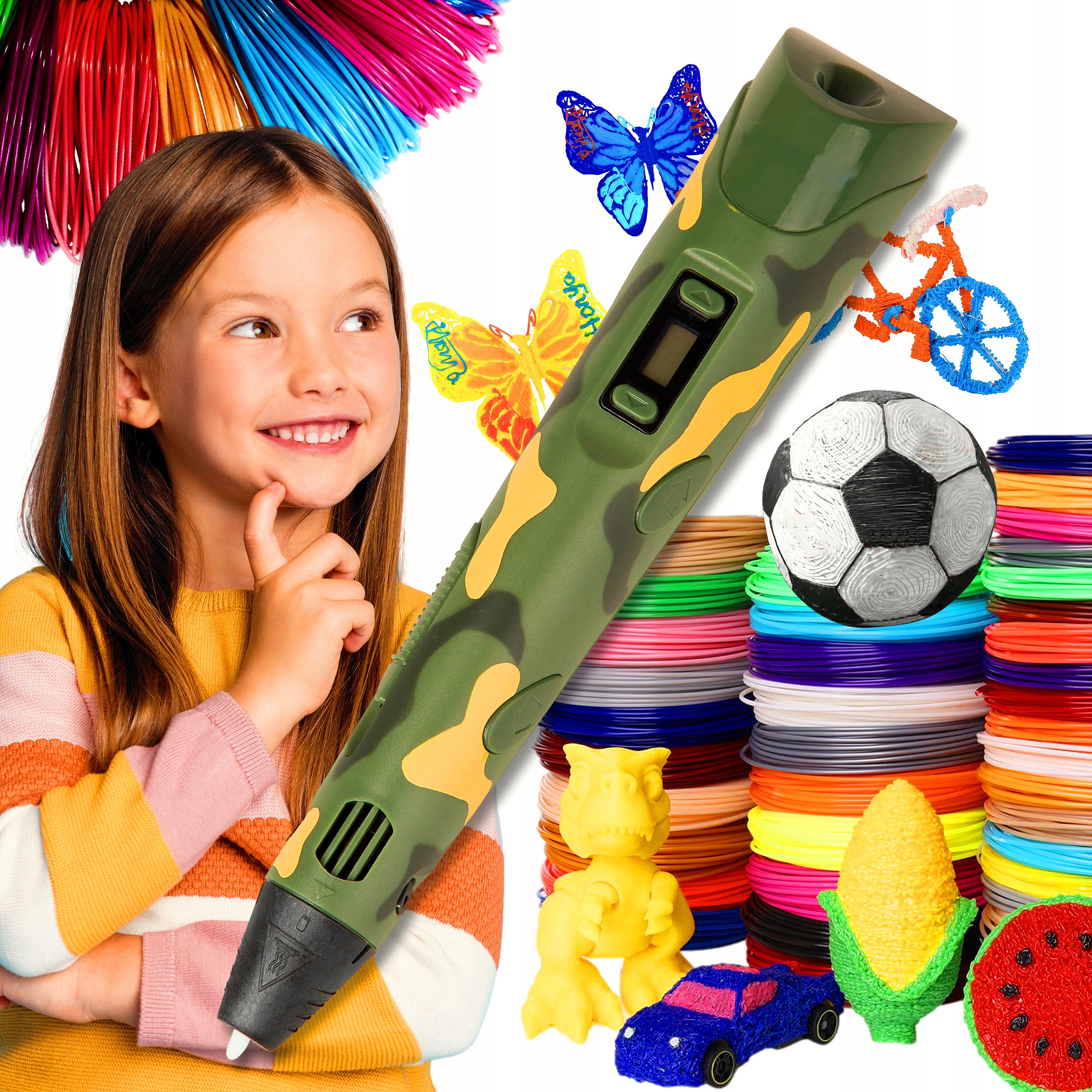 DRUKARKA 3D DŁUGOPIS + 100M WKŁAD KSIĄŻKA SZABLONY Producent Inna