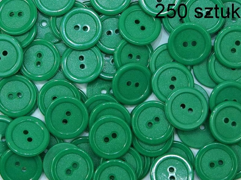 Guziki Plastikowe 20 mm zielone paczka 250 szt.