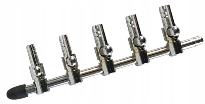 

Zaworek Metalowy Dławik z Regulacją 4/6mm 5 Wyjść