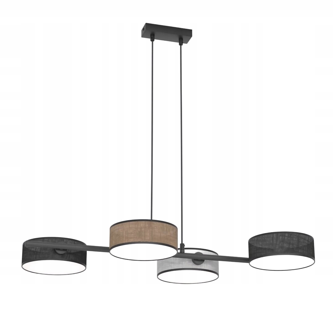 Závesná lampa Japandi Drumz 4 elegantná oceľová centrálna lampa