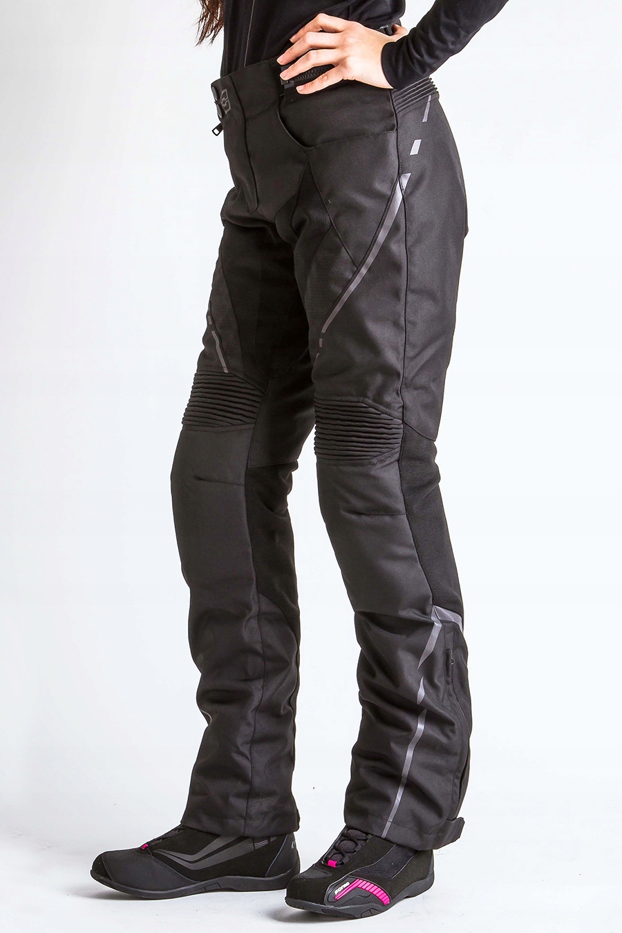 DAMSKIE SPODNIE MOTOCYKLOWE OZONE JET II BLACK XS Materiał tekstylia