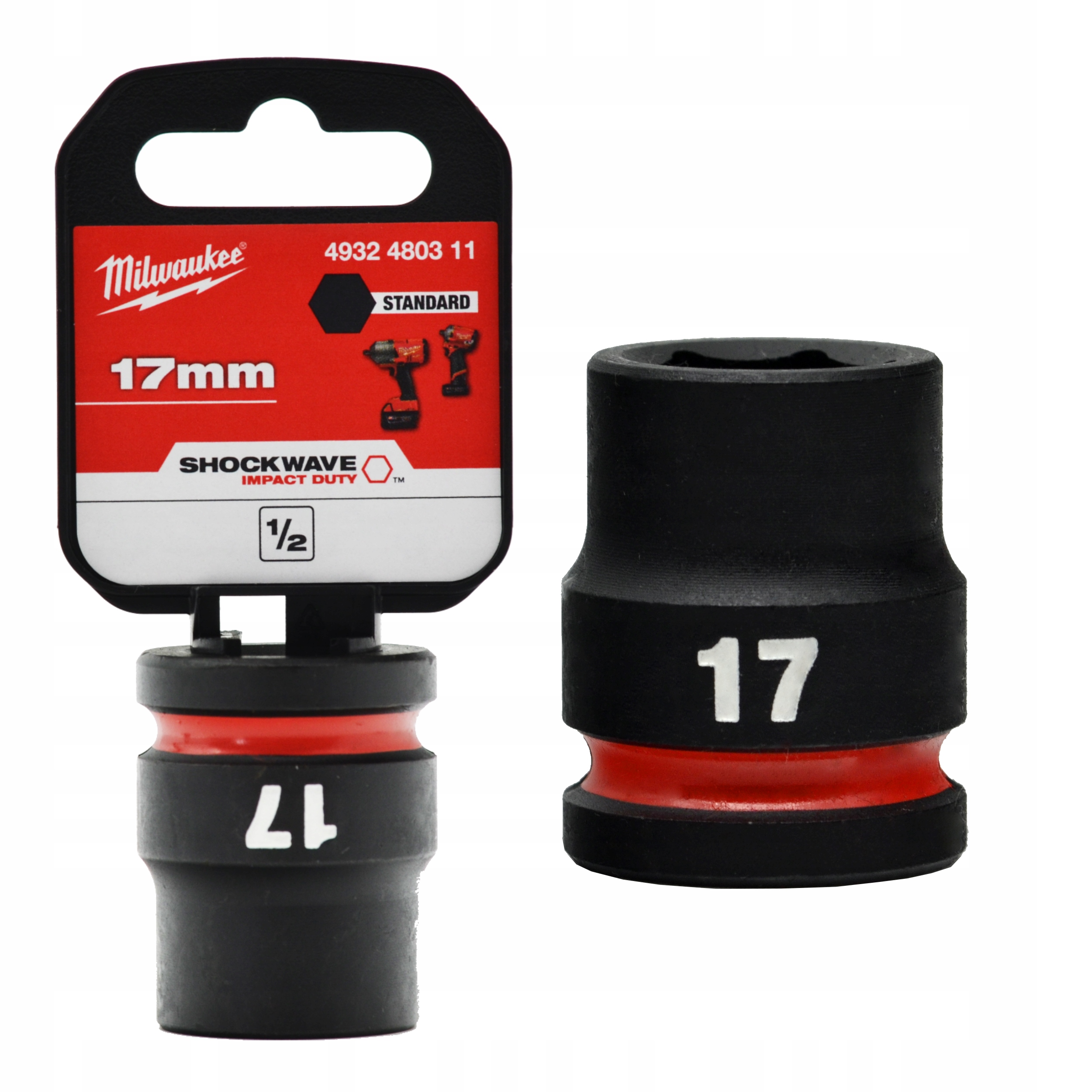 Nasadka Udarowa Shockwave Impact Hex 1/2" Krótka 17MM 6-KĄTNA Milwaukee