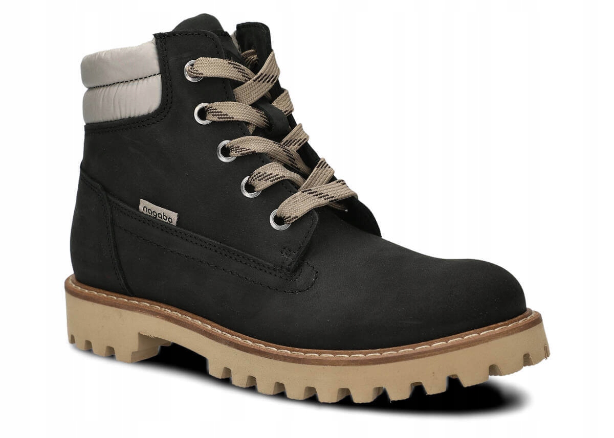 Nagaba 622 Černá Pohodlné, Kožené Polské Dámské Traperky