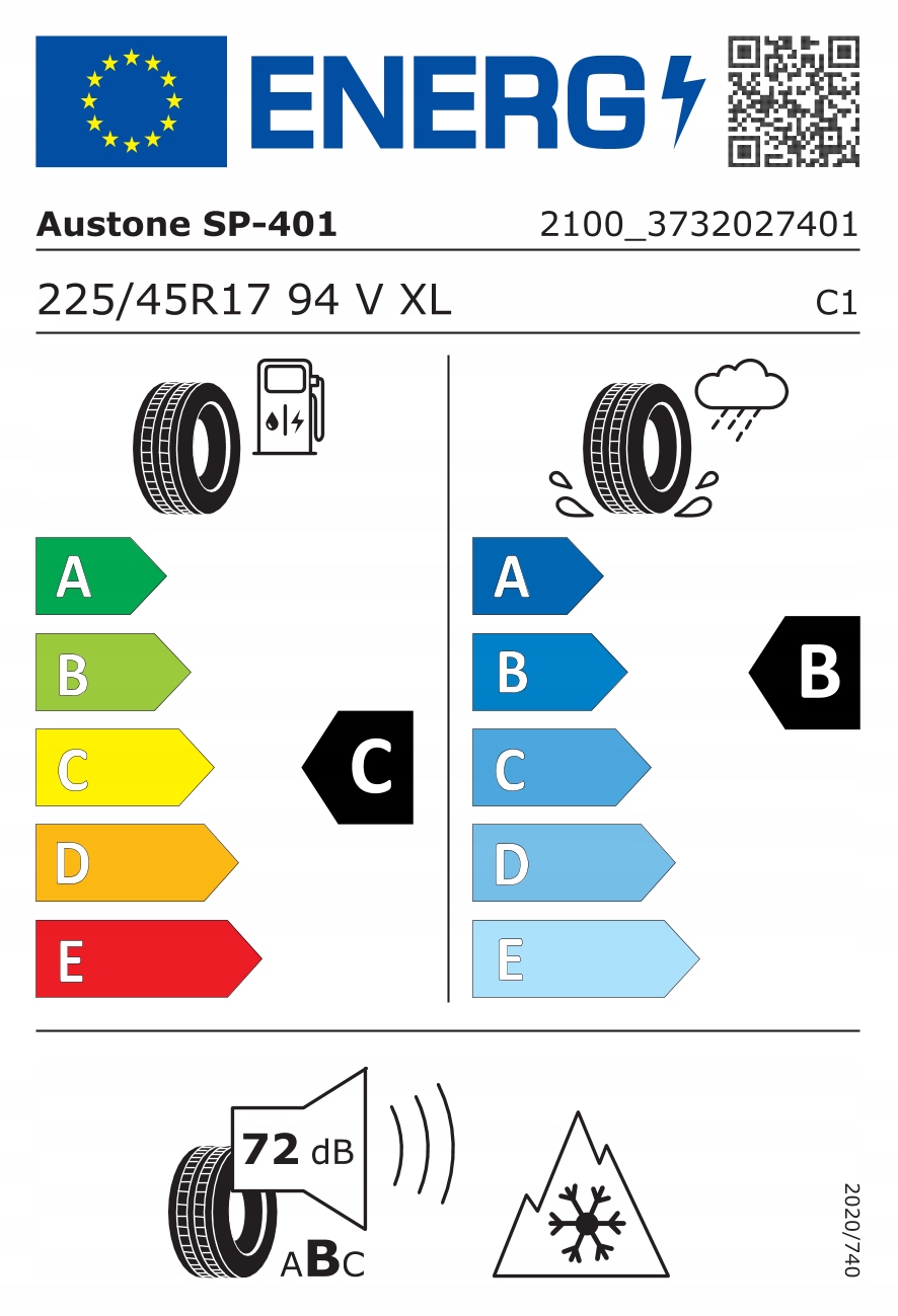 2x 225/45R17 Austone All Season Fixclime SP-401 Średnica 17"