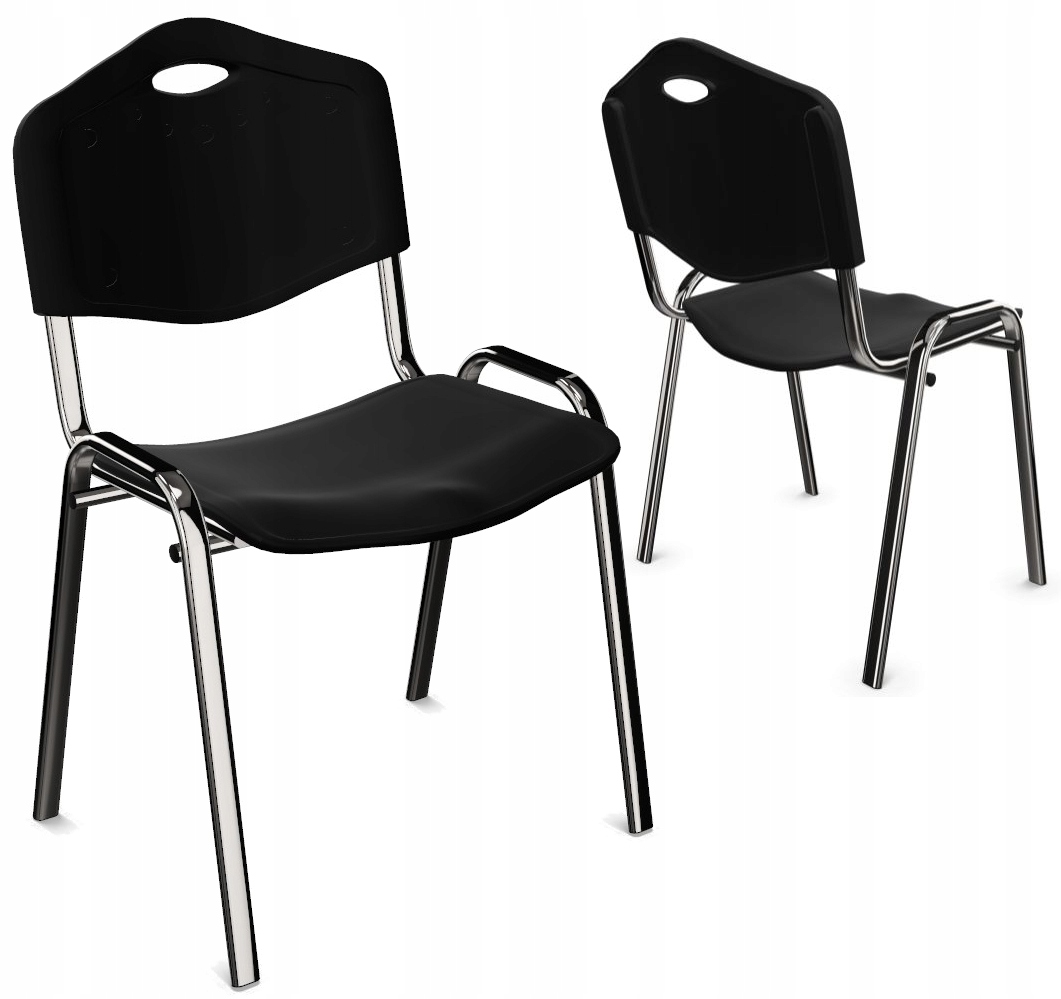 KRZESŁO DO POCZEKALNI PLASTIKOWE ISO-PL-CR CZARNE